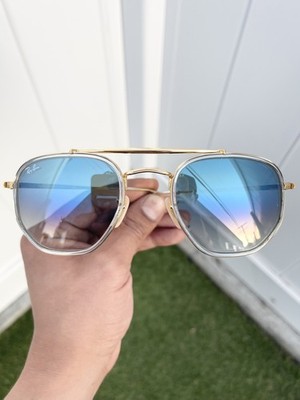 NEW Authentic Ray Ban Marshall 2 RB3648-M 3648 Gold Blue Gradient Size 52/23