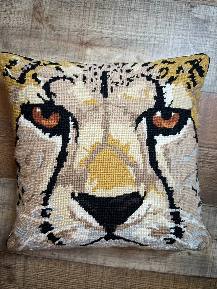 Tapestry Cheetah Leopard Safari Africa Throw Pillow 9.5" x 9.5" - D4849 - Image 2 of 3