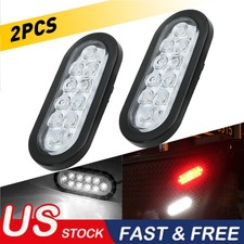 2pcs 6 Oval White 10 Led Trailer Truck Sealed Reverse Back-up Tail Lights Usa 2pcs 6 Oval White 10 Led Trailer Truck Sealed Reverse Back-up Tail Lights Usa