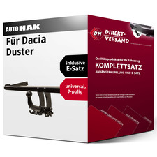 Anhängerkupplung abnehmbar + E-Satz 7pol universell für Dacia Duster 13- Set neu