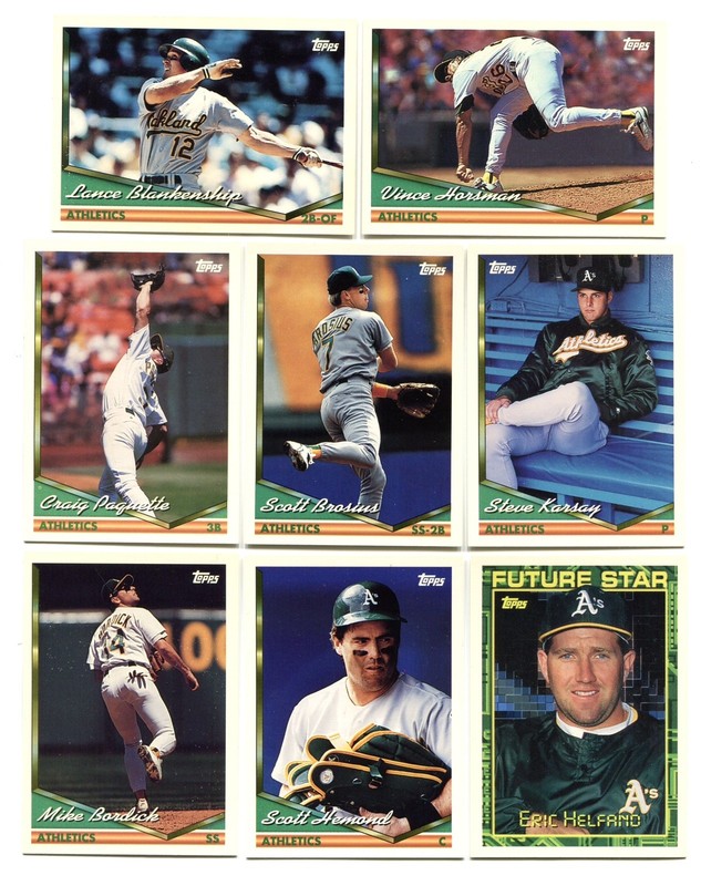 Lot Of (10) 1994 Topps Baseball Cards - Oakland Athletics