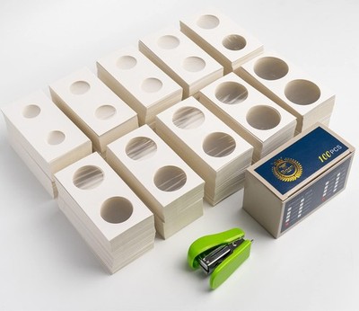 1000Pcs 2X2 Coin Flips Assorted Sizes Cardboard Holders for Coin Collection