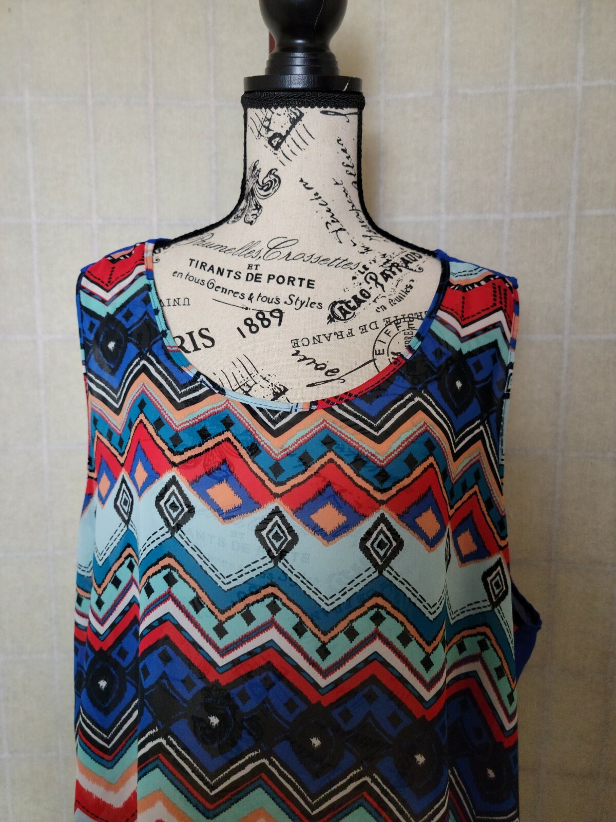 Rouge Collection Multi-Colored Sheer Split Back T… - image 2