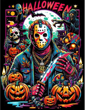 Halloween Diamond Art Kits for Adults Beginners,Horror Kits for Adults,5D Full