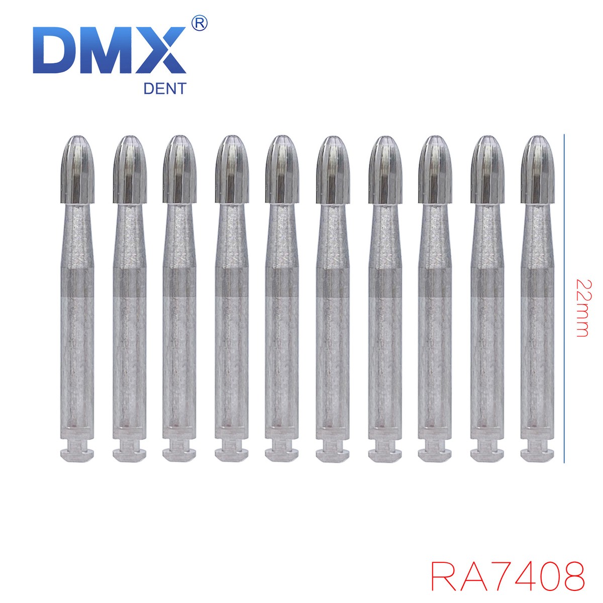 『DENGEN MAX8 HRD-9610』 10Pcs DMXDENT Dental Carbide Burs Trimming & Finishing Egg