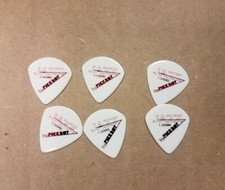 Lot of 6 Pickboy 1.00mm White red foil Old School Logo Jazz Guitar Picks