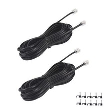 25FT Telephone Extension Cord Cable Landline Phone Line Wire with RJ11 6P4C P...