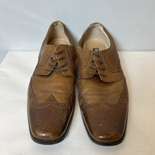Zapatos de vestir Stacy Adams para hombre 11 marrón Oxford cuero equilibrio hechos por el hombre - Imagen 3 de 15