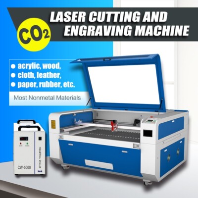 RECI 130W CO2 Laser Cutting Engraving Machine 900X600mm Workbench Chiller CW5000