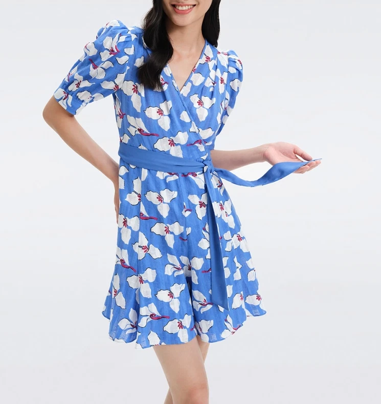 Dvf puff sleeve wrap dress hotsell
