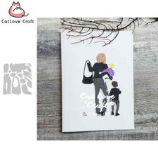 Cool Mother With Kids Metal Cutting Dies Scrapbooking Card Making Craft