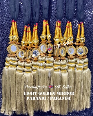 Indian Punjabi Parandi Mehndi Jagoo Bridal Gold Zari Mirror