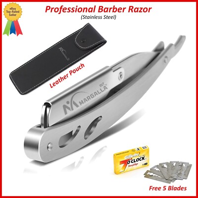 Barber Salon Cut Throat Straight Razor Shaving Razor Knife Edge with Free Blades