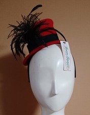 NWT Jeanne Simmons Red Fascinator Top Hat For Women