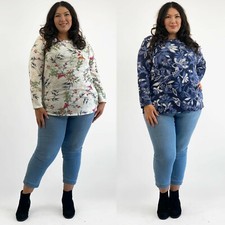 Size 18 to 28 Floral Soft Sweatshirt Jumper Ex M&Co Floral Long Sleeve