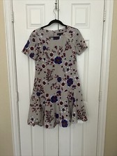 Banana Republic Womens Gray Floral Fit & Flare Dress Size 4