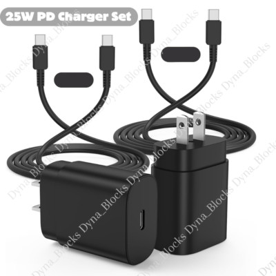 25w Super Fast Wall Charger 3FT USB-C Cable FOR Galaxy A13 A14 A15 A53 A54 5G