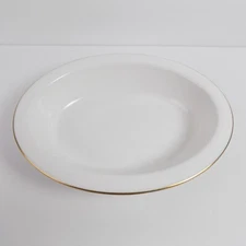 Spode Porcelain Oval Vegetable Bowl Y6663 White Gold Trim England