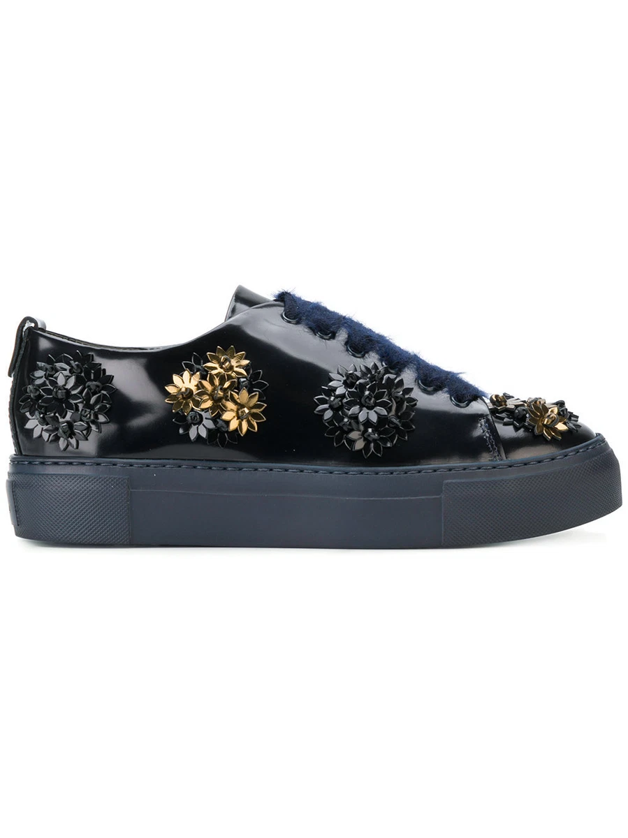 AGL Sneakers Attilio Giusti Leombruni Flower Applique Wedge Shoes