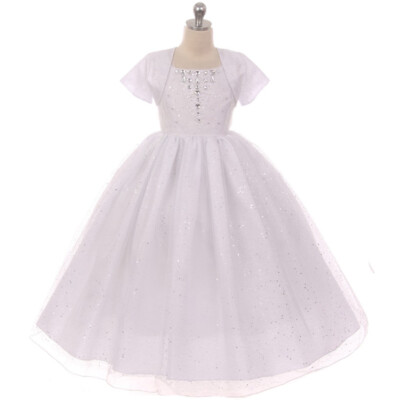 WHITE Size 6 Girl Dress Party Graduation Wedding Formal Communion  Bridesmaid | eBay