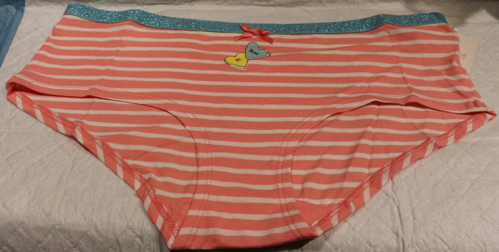 Candy stripe  'Be mine' candy hearts design Pants Size 12