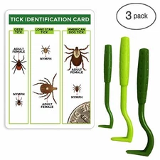 TickCheck Tick Remover Value 3 Pack - Tick Remover Tools + Tick ID Card