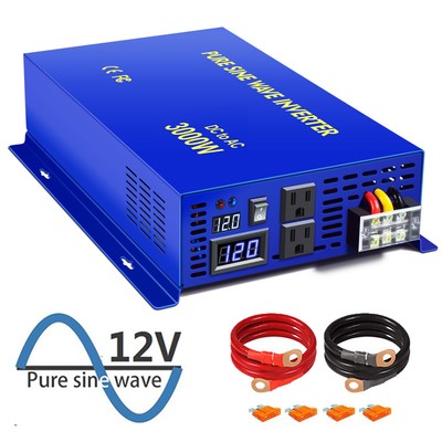 XYZ INVT Power Inverter 12V to 120V 3000W Pure Sine Wave Inverter Solar Car Home