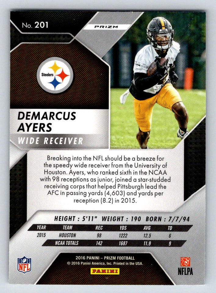 2016 Panini Prizm #201 Demarcus Ayers RC (ref 193603) - Image 2 of 2