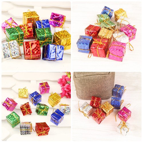 24pcs Xmas Hanging Boxes Christmas Small Gift Tree Miniature Hanging Ornament