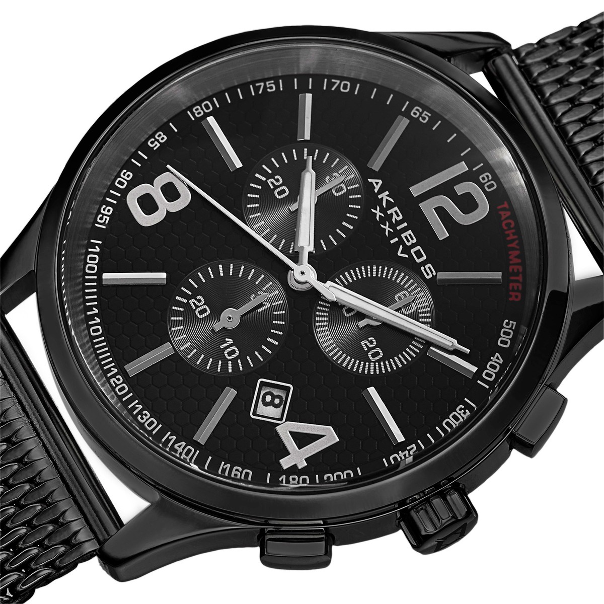 AKRIBOS XXIV BEAUTIFUL SHINY BLACK WATCH with unique sparkly design Akribos XXIV Ladies Diamond Swiss Stainless Steel Black Dial  main image 3