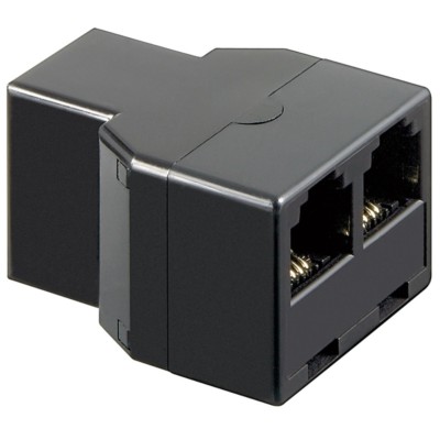 Netzwerk Telefon Adapter Verteiler Splitter Stecker 1x RJ11 auf 2x Buchse IN OUT