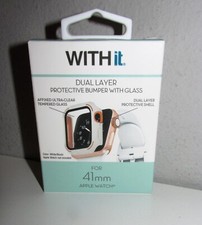 WITHit Dual Layer Protective Bumper with Glass for 41mm Apple Watch- NEW IN BOX