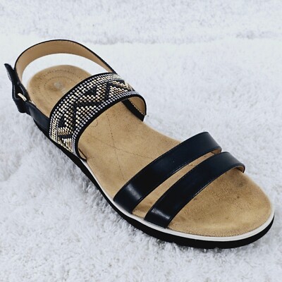 Naturalizer N5 Comfort Dynamic Black Beaded Slingback 8M Sandal