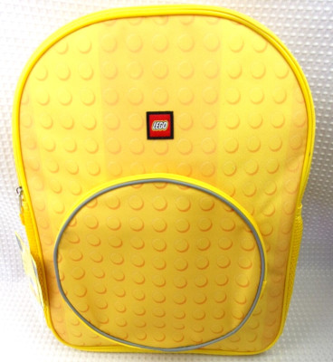 LEGO Classic Brick Yellow 16'' Kids Zippered Backpack Reflective Inserts NWT