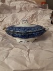 From 1897, Antique Grace Flow Blue Platter Grindley Flowers Scalloped 12"  W/Top — photo 5