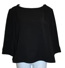 Field Manor Womens 3/4 Sleeve Black Size Medium M Shirt Dress Career Top Blouse