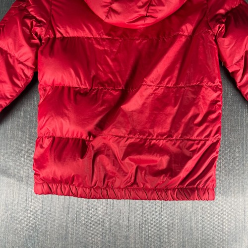 Polo Ralph Lauren Boys Puffer Jacket Size 5 Red Down Pockets Hooded Full Zip - Picture 6 of 11