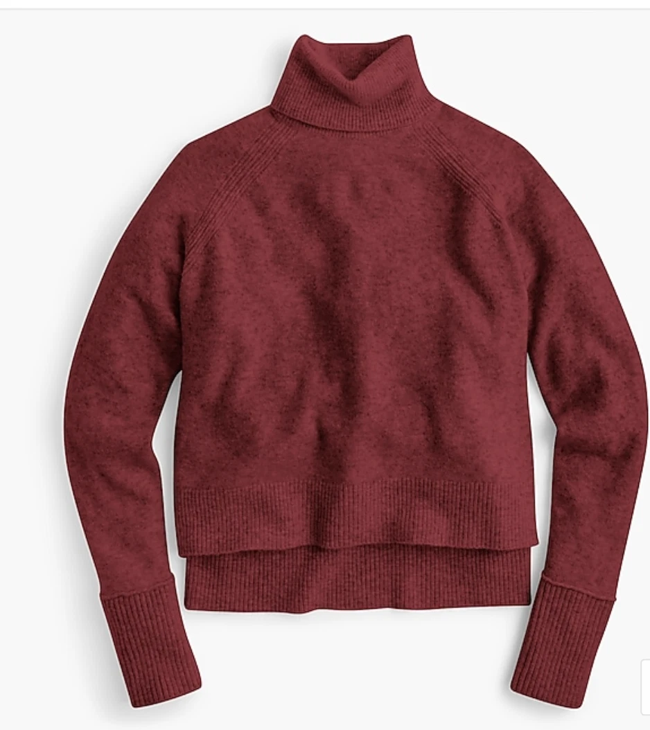 Turtleneck sweater with side slits in shop supersoft yarn