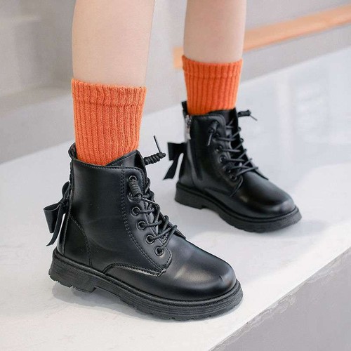 para niños Niñas Estilo Británico con cordones Botas cortas Moda Vestido | eBay