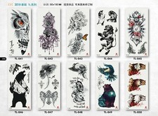 100 Sheets Men Women Temporary Body Chest Waist Art Tattoo Sticker Send Randomly