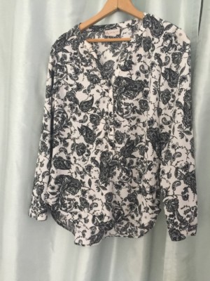 Vintage DB Established 1962 Women's Plus Medium Button Down Black & White