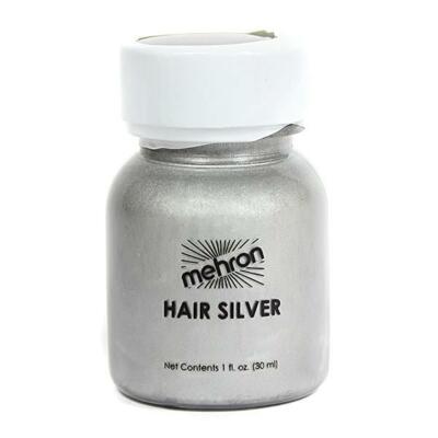 Mehron Hair White/Silver Professional Temporary Liquid Hair Color Asso Sizes