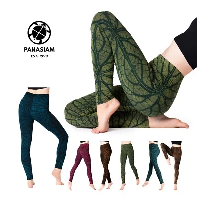 PANASIAM Batik Leggings Blattmuster | atmungsaktiv | Yoga Sport Freizeit | fair - Bild 1 von 2