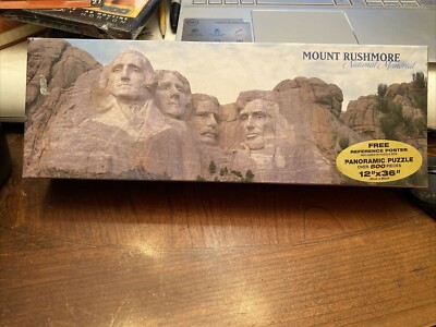 500 piece puzzle Mount Rushmore 12'' x 36''  NIP Factory Sealed & Reference Poster