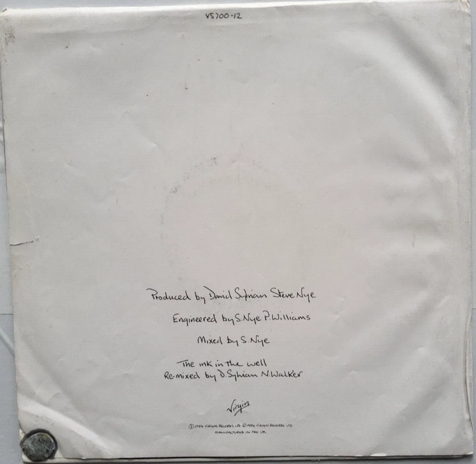 DAVID SYLVIAN the ink in the well limited edition 12" vinyl record poster sleeve - Image 4 of 4