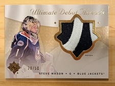 2008-09 Upper Deck Ultimate Steve Mason Debut Threads Patch /50 Blue Jackets