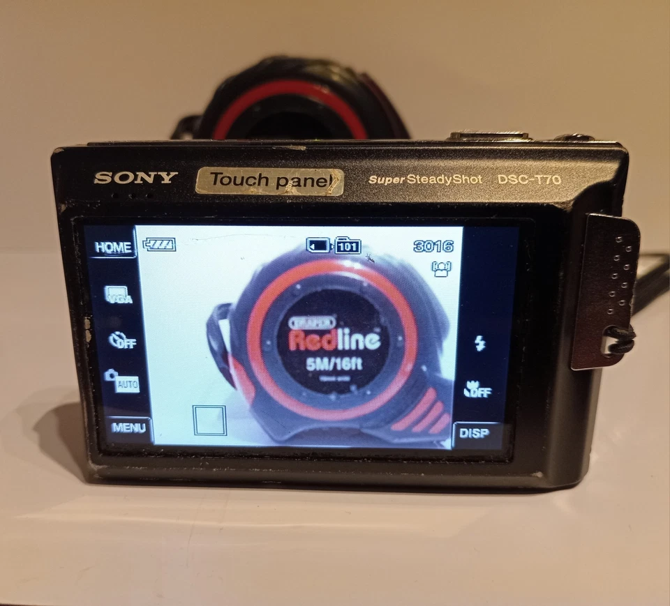 Sony Cyber-shot DSC-T70 8.1MP Black Digital Compact Camera Working w/ Battery - Image 3 of 4