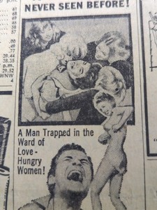 NOV 12, 1963 NEWSPAPER PG #2304- "SHOCK CORRIDOR" MOVIE TRAPPED BY HUNGRY WOMEN 