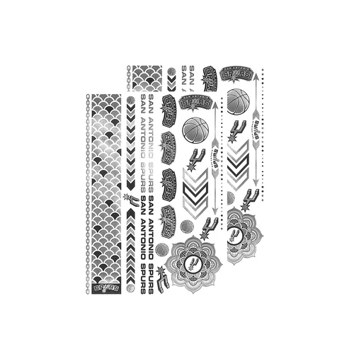 "San Antonio Spurs Foil Tattoos - 2 Sheets of Temporary Fun!"