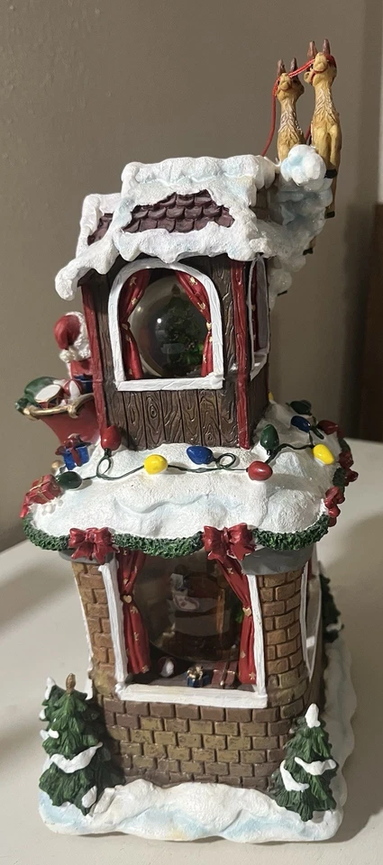 Musical Santa With Double Christmas Snow Globe Resin Plays Jingle Bells - Image 4 of 4